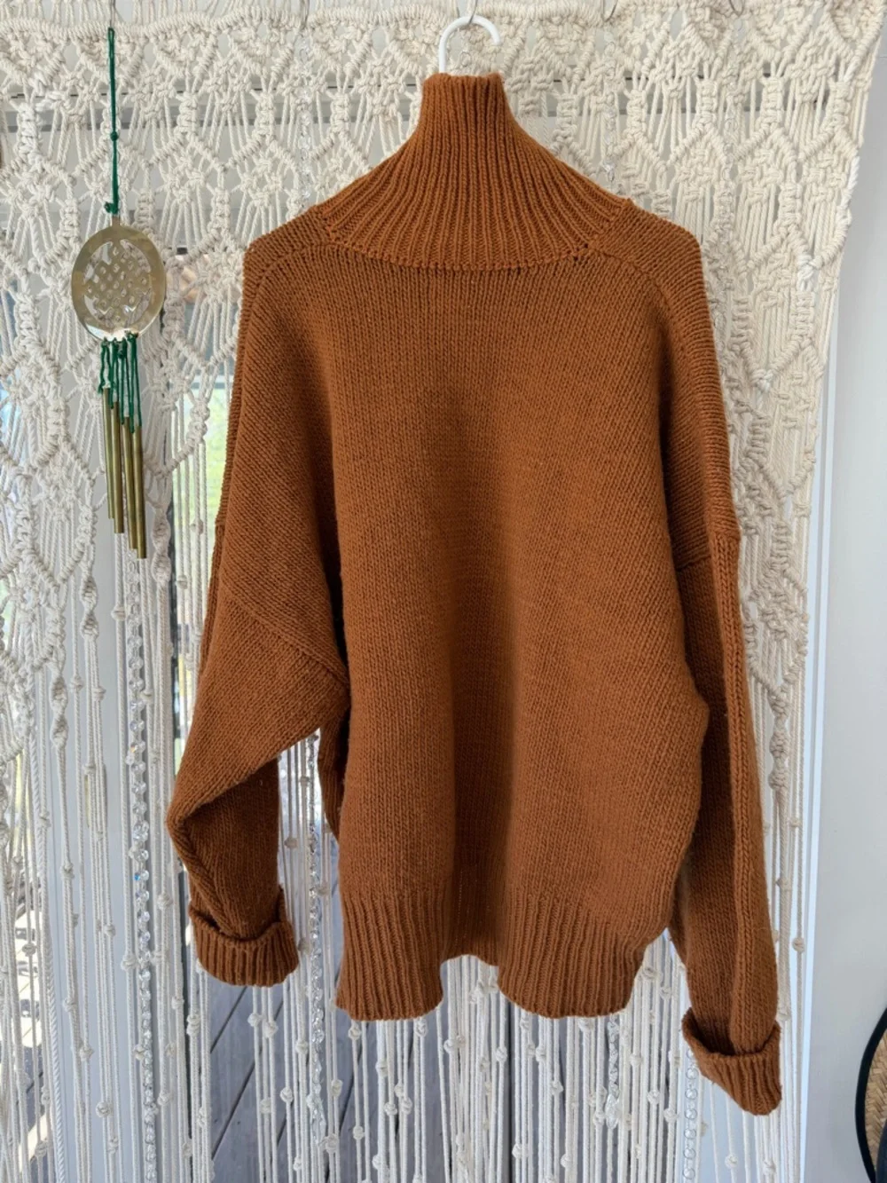 Babaà No.17 Wool Turtleneck Sweater – Nogal Brown – Oversized – One Size - Picture 6 of 8